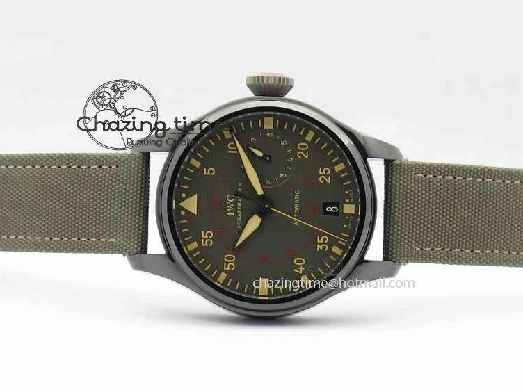 MIROTIME 0126 Big Pilot Real PR 48mm IW501902 Real Ceramic ZF 1:1 Best Edition On Green Nylon Strap A51111 V Durable 7249